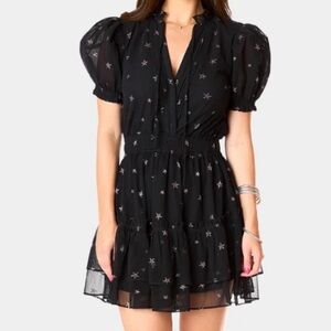 Buddy Love clementine elastic waist mini dress comet stars